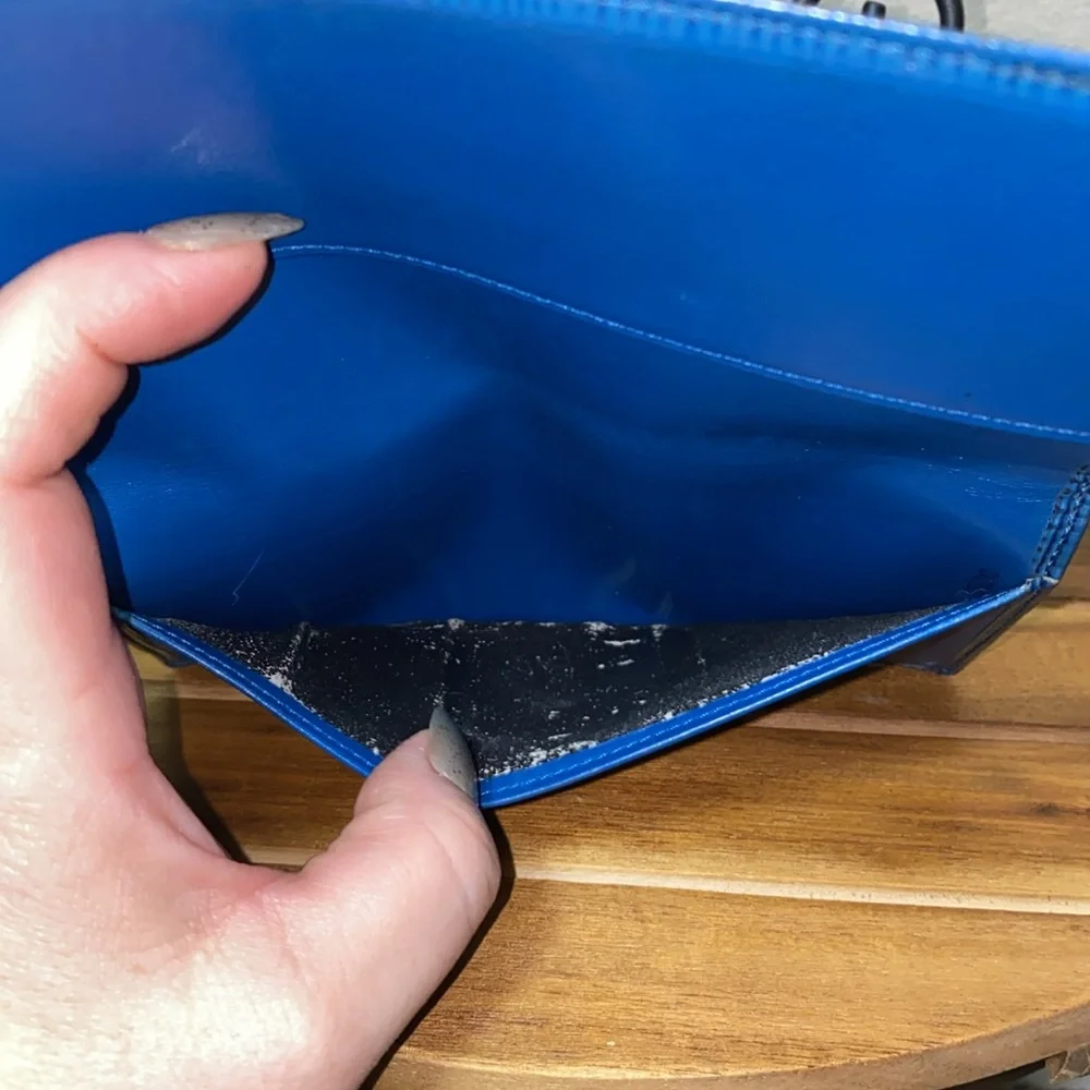 Louis Vuitton long wallet or checkbook cover in blue Epi leather, Authentic